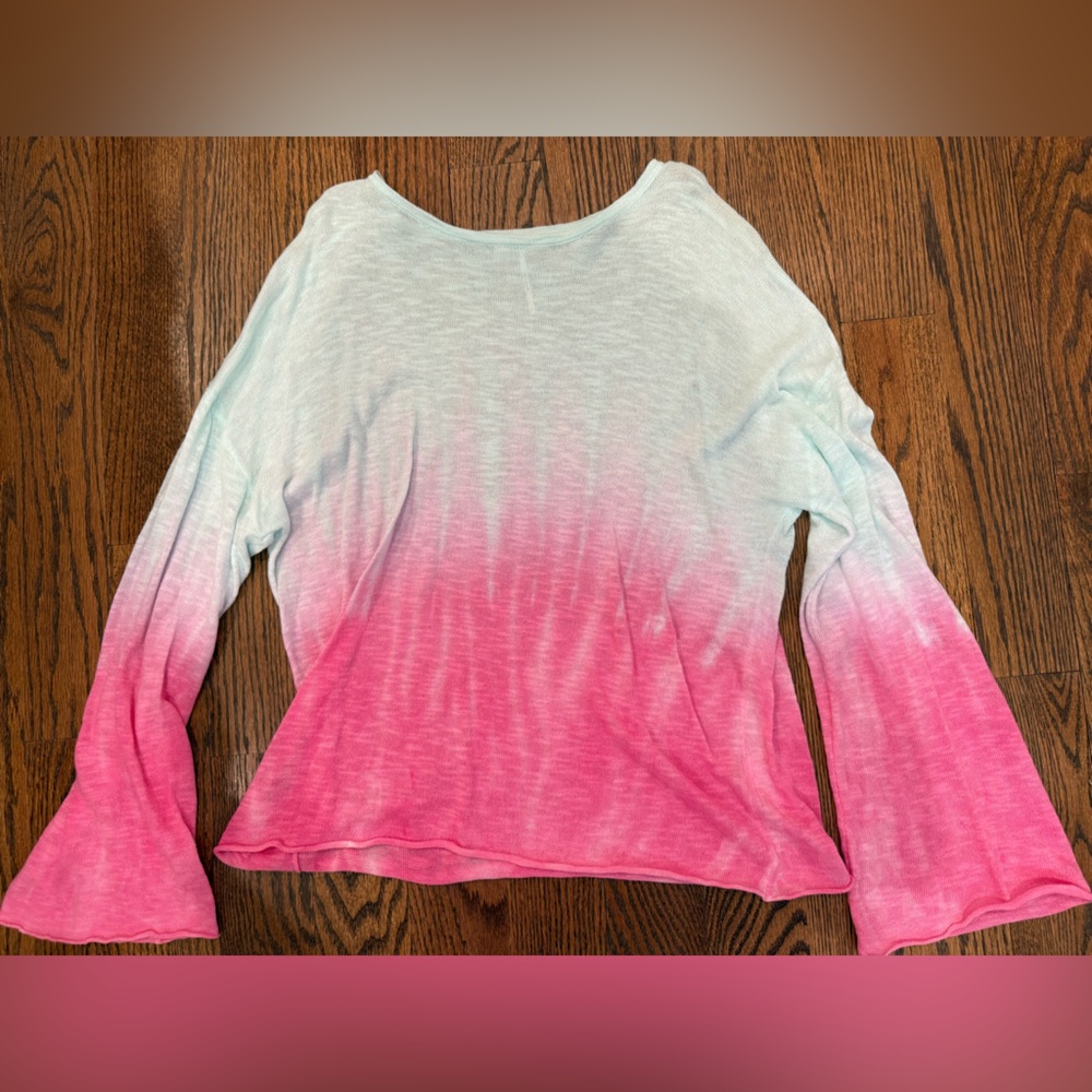 Pink and blue Ombre Long Sleeve Shirt